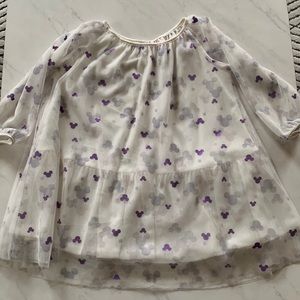 EUC Disney Mickey Mouse Purple/White 2T tulle dress